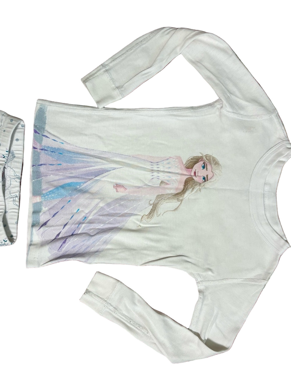 Disney Frozen 2 Elsa Organic Cotton Pajama Set Girls Size 5 Snowflake PJs - Picture 2 of 5